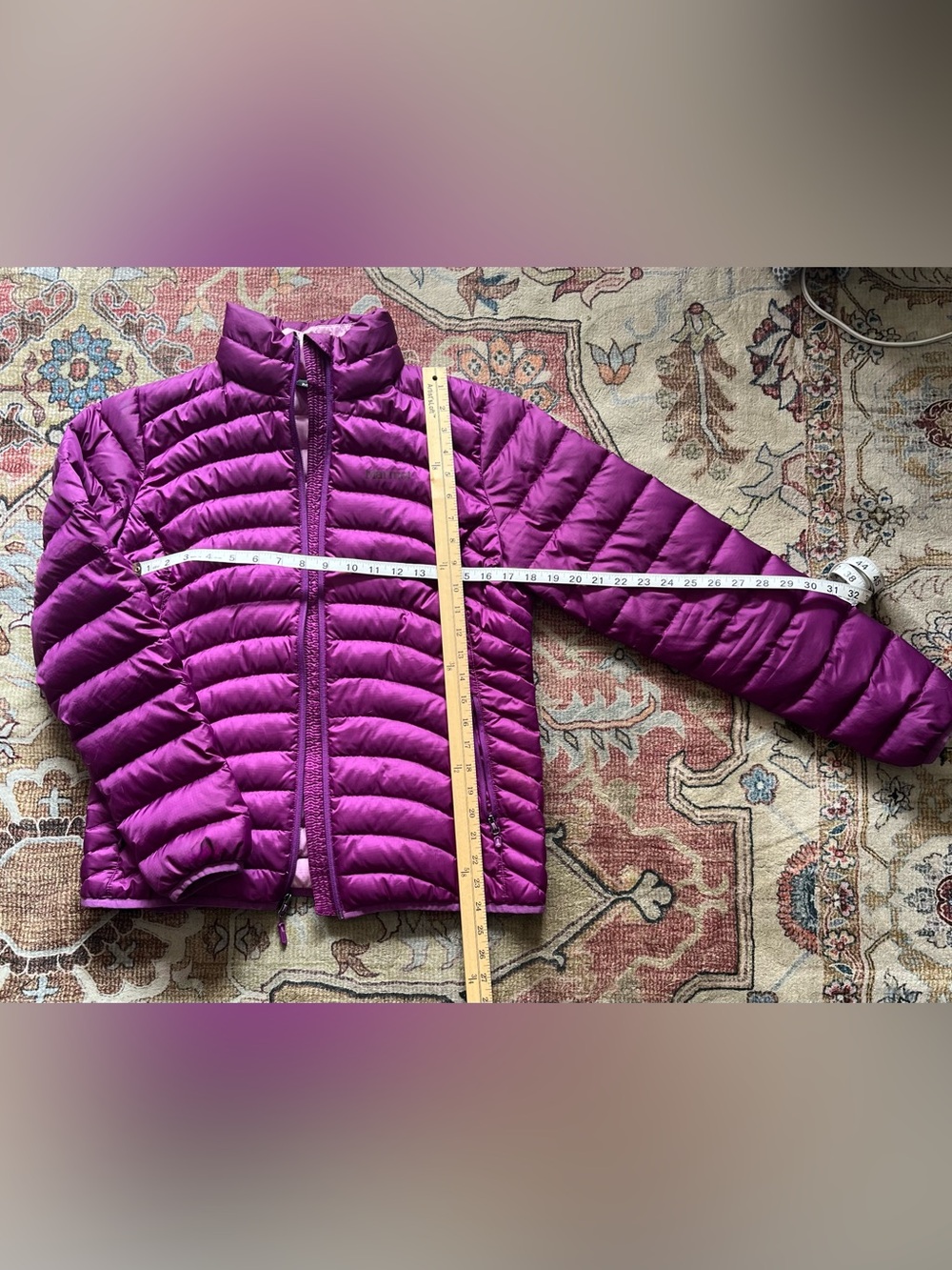 Women’s Marmot down jacket, pink and purple, sz M